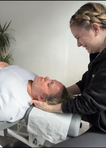 Jodie Hudson with a patient